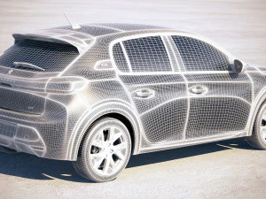 Peugeot E-208 2020 vray 3D Model