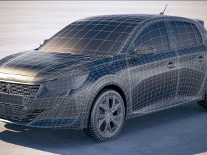 Peugeot E-208 2020 vray 3D Model