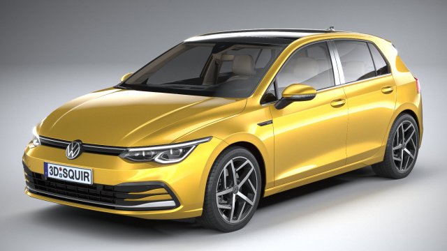 Volkswagen Golf 2020 3D Model .c4d .max .obj .3ds .fbx .stl .blend 