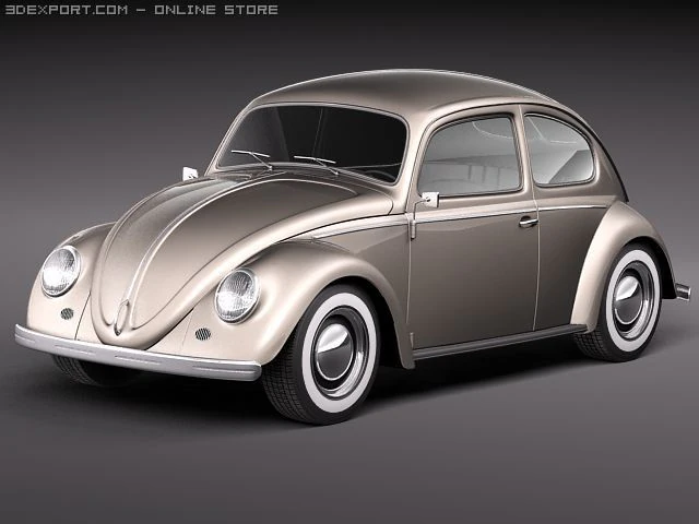 Volkswagen beetle 1950 3D Model .c4d .max .obj .3ds .fbx .stl .blend