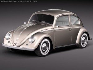 Volkswagen beetle 1950 3D Model