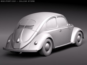 Volkswagen beetle 1950 3D Model