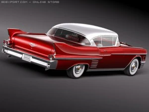 Cadillac Deville Coupe 1958 3D Model