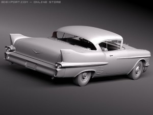 Cadillac Deville Coupe 1958 3D Model