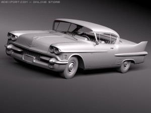 Cadillac Deville Coupe 1958 3D Model