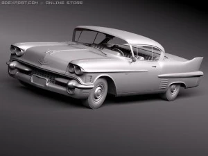 Cadillac Deville Coupe 1958 3D Model