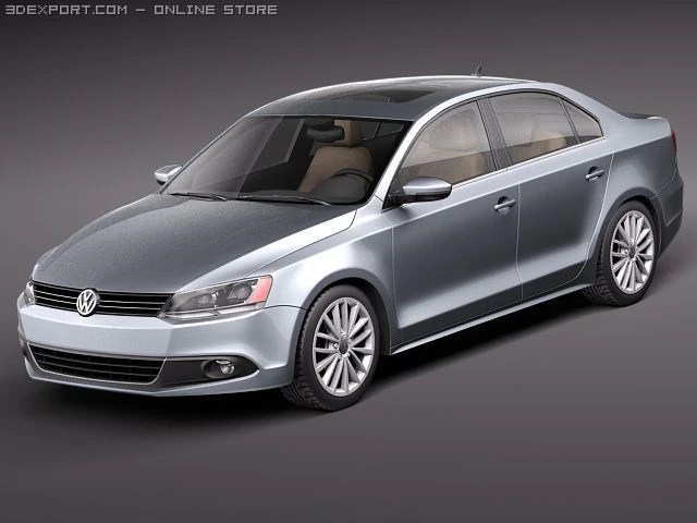 Volkswagen Jetta 2011 3D Model .c4d .max .obj .3ds .fbx .stl .blend 