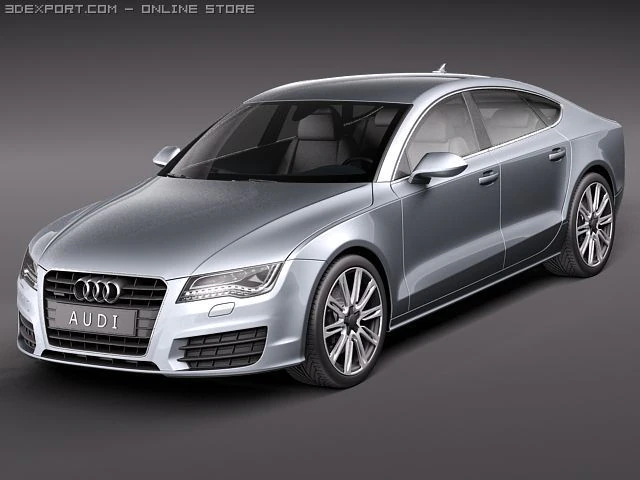 Audi A7 Sportback 2011 3D Model .c4d .max .obj .3ds .fbx .stl .blend 