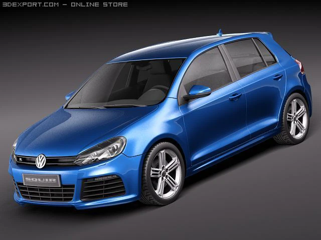 Volkswagen Golf VI R 3D Model .c4d .max .obj .3ds .fbx .stl .blend 