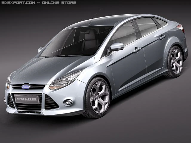 Focus Sedan 2011 3D Model .c4d .max .obj .3ds .fbx .stl .blend 