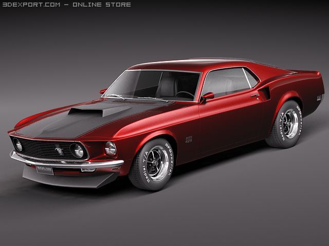 Mustang Boss 429 1969 Modelo 3D .c4d .max .obj .3ds .fbx .stl .blend 