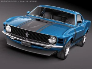Mustang Boss 302 1970 3D Model