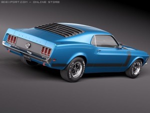 Mustang Boss 302 1970 Model 3D