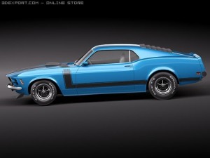 Mustang Boss 302 1970 Model 3D