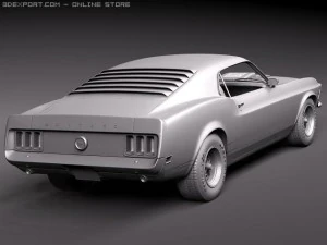 Mustang Boss 302 1970 3D Model