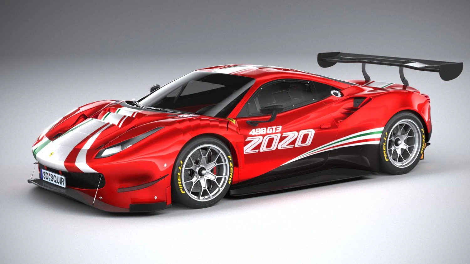 Ferrari 488 GT3 Evo 2020 3D Model .c4d .max .obj .3ds .fbx .stl .blend