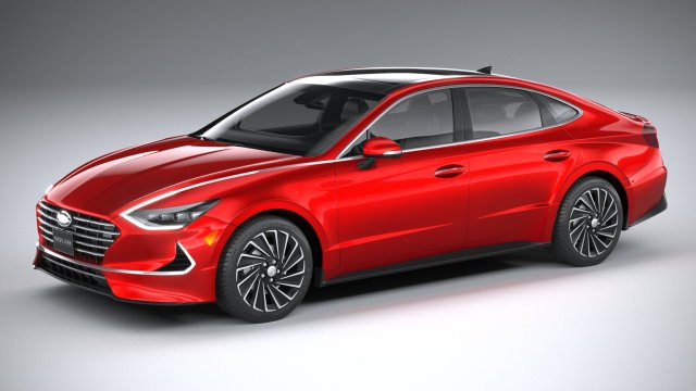 Hyundai Sonata Hybrid 2020 3D Model .c4d .max .obj .3ds .fbx .stl .blend
