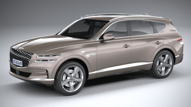Genesis GV80 2021 3D Model .c4d .max .obj .3ds .fbx .stl .blend