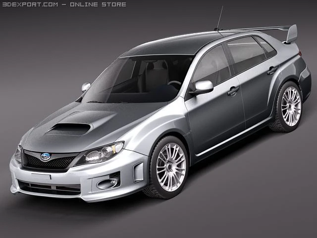 Subaru Impreza WRX STI Sedan 2010 3D Model .c4d .max .obj .3ds .fbx .stl .blend