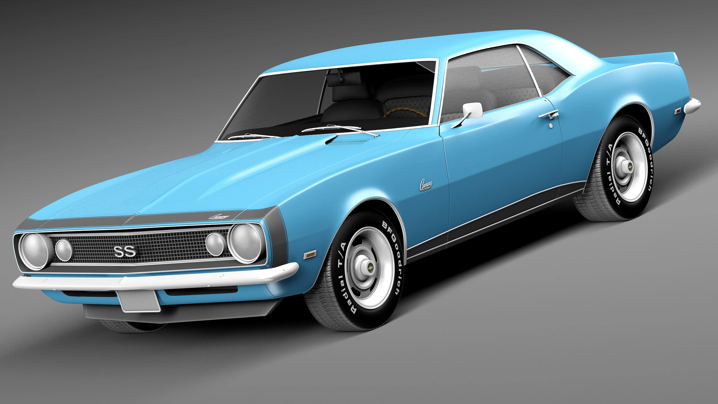 Chevrolet Camaro SS 1967 3D Model .c4d .max .obj .3ds .fbx .stl .blend 