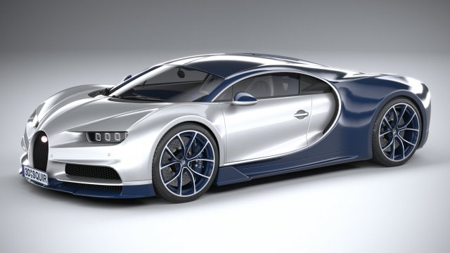 Bugatti Chiron 2020 3D Модель .c4d .max .obj .3ds .fbx .stl .blend