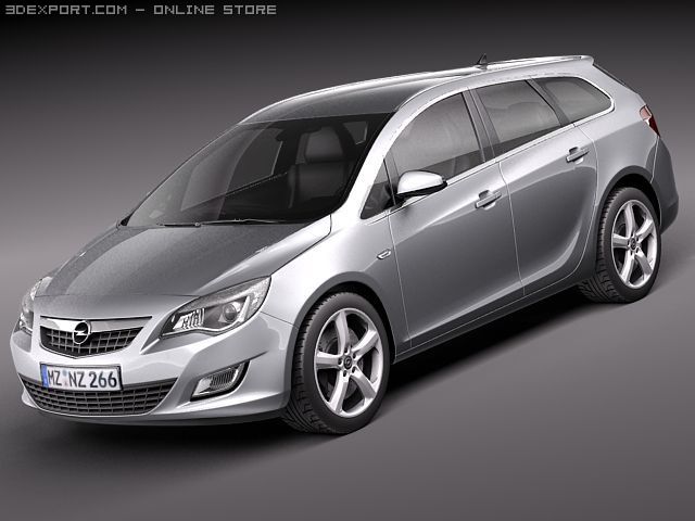 Opel Astra Touring 2012 3D 模型 .c4d .max .obj .3ds .fbx .stl .blend
