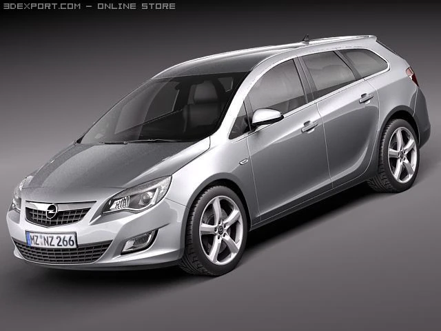 Opel Astra Touring 2012 3D Model .c4d .max .obj .3ds .fbx .stl .blend
