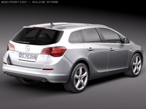 Opel Astra Touring 2012 3D 模型
