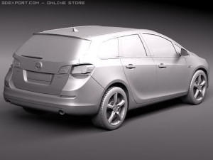 Opel Astra Touring 2012 3D 模型