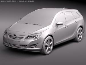 Opel Astra Touring 2012 3D 模型