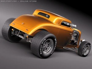 F1934 3-window coupe hot rod 3D Model