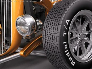 F1934 3-window coupe hot rod 3D Model