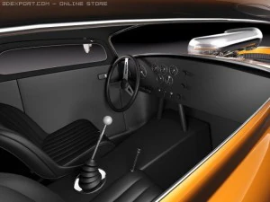F1934 3-window coupe hot rod 3D Model