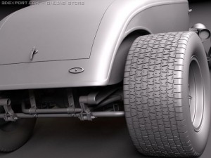F1934 3-window coupe hot rod 3D 모델