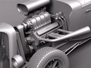 F1934 3-window coupe hot rod 3D 모델