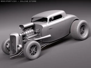 F1934 3-window coupe hot rod 3D Model