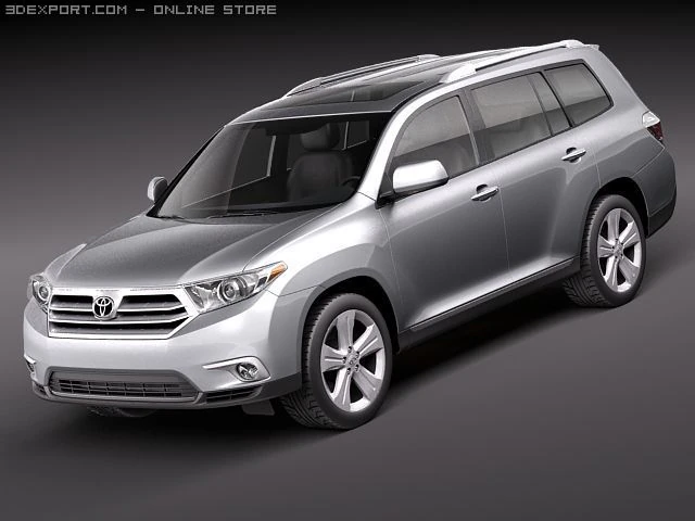 Toyota Highlander 2011 3D Model .c4d .max .obj .3ds .fbx .stl .blend 