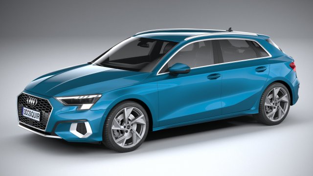 Audi A3 2021 3D मॉडल .c4d .max .obj .3ds .fbx .stl .blend