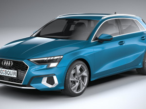 Audi A3 2021 3D मॉडल