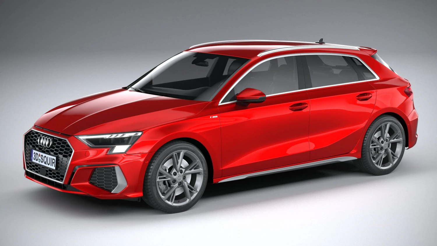 Audi A3 s-line 2021 3D Model .c4d .max .obj .3ds .fbx .stl .blend 