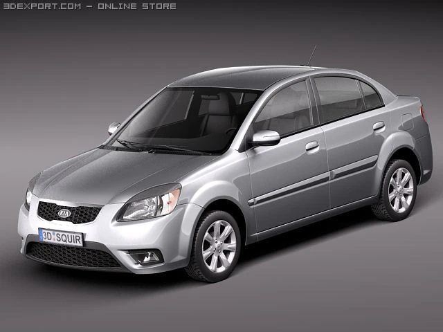 Kia Rio Sedan 3D Model .c4d .max .obj .3ds .fbx .stl .blend 