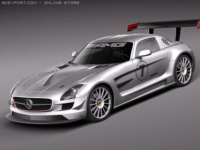 Mercedes-Benz SLS AMG GT3 3D Model .c4d .max .obj .3ds .fbx .stl .blend