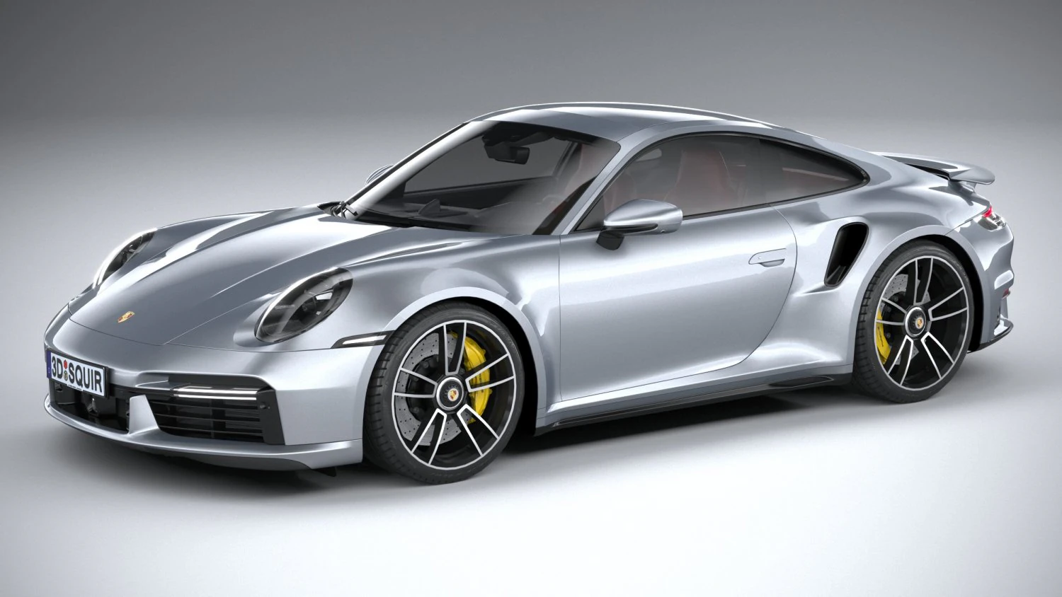 Porsche 911 Turbo S 2021 Lowpoly 3D Model .c4d .max .obj .3ds .fbx .stl .blend 