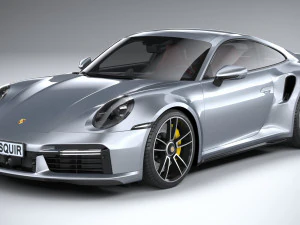 Porsche 911 Turbo S 2021 Lowpoly 3D Model
