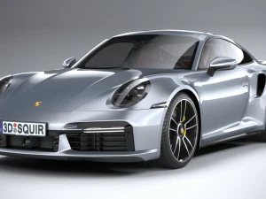 Porsche 911 Turbo S 2021 Lowpoly 3D Model