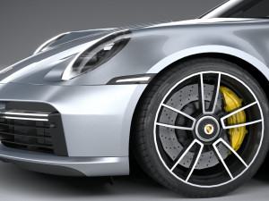 Porsche 911 Turbo S 2021 Lowpoly Modèle 3D