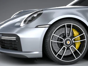 Porsche 911 Turbo S 2021 Lowpoly 3D Model