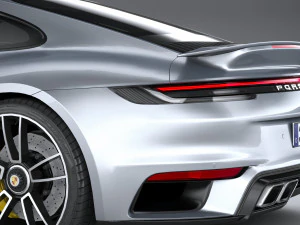 Porsche 911 Turbo S 2021 Lowpoly 3D Model