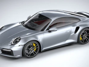 Porsche 911 Turbo S 2021 Lowpoly 3D Model