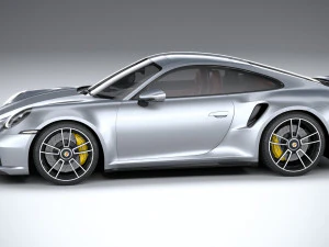 Porsche 911 Turbo S 2021 Lowpoly 3D Model